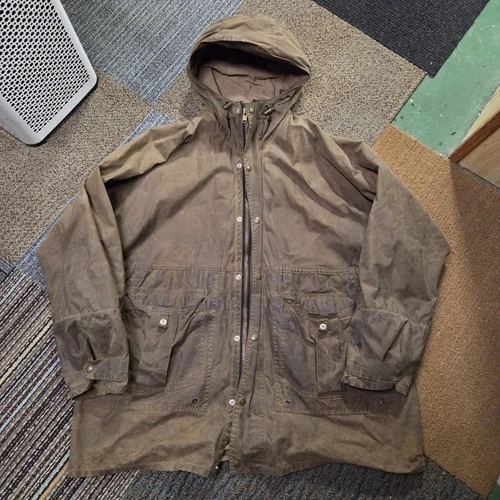 Filson 1438N All Season Rain Coat Men’s 2XL Oil Finish Tin Cloth Made In USA - product listing photo