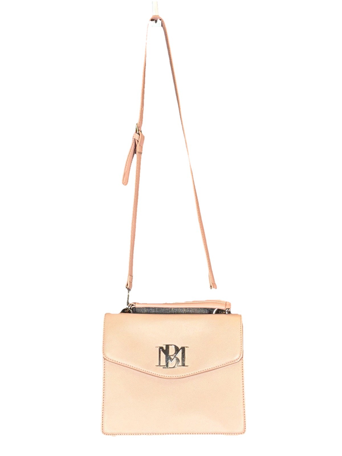 Badgley Mischka Crossbody Handle Vegan Leather Bag Purse Blush Color Light Pink