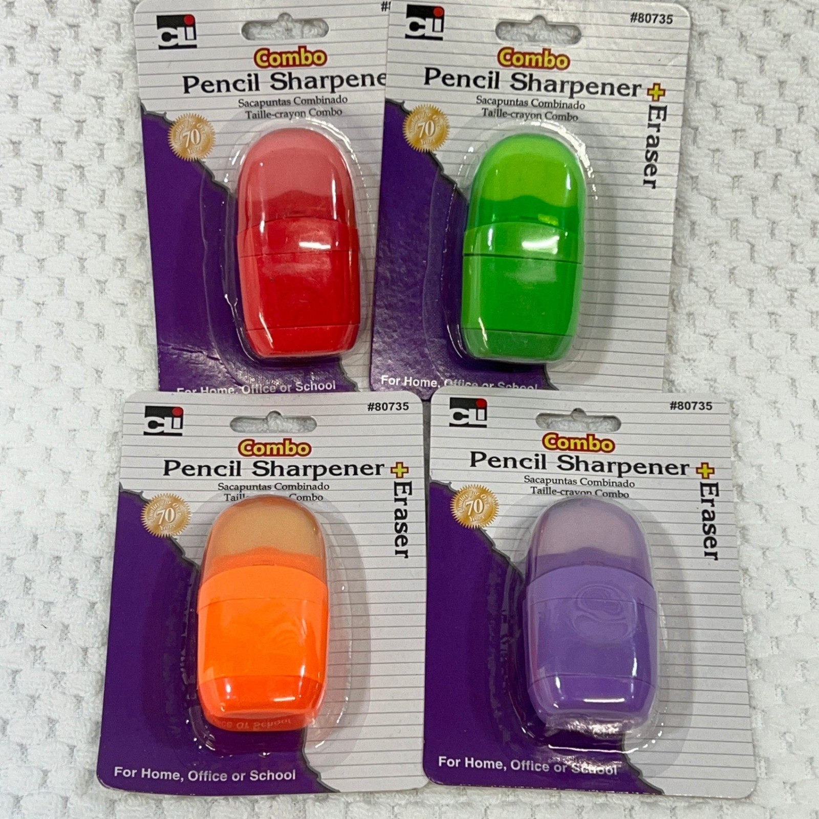 Sharpener Eraser 4pc School Office Supplies Charles Leonard 