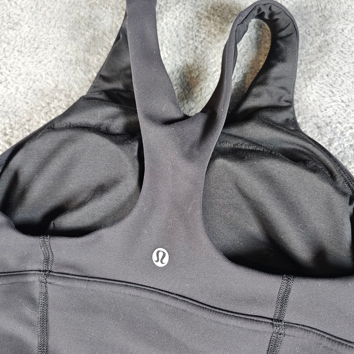 Lululemon All Powered Up Bra Black High Neck Sports Bra LW2CNSS Size 6 View 6