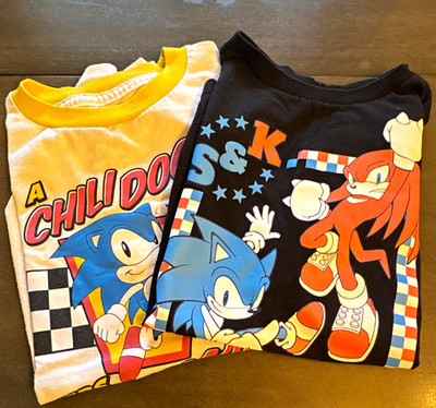Old Navy Sonic the Hedgehog Boys S (6-7) Lot 2 Graphic Crew Neck T-Shirts