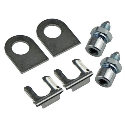 Street Rod Thru Frame 3/16 Brake Line Adapter Brackets Weld On Tab Flex Hose 6pc
