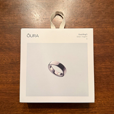 Oura Ring 5 Silver Size 9 Smart Ring Activity & Sleep/Fitness Tracker