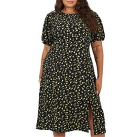 Brave Soul - Midikleid FüR Damen, Rundhalsausschnitt, PuffäRmel (GT39523)