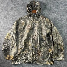 Vintage Hunting Raincoat Mens M/L  Realtree Hardwoods Camo Hooded