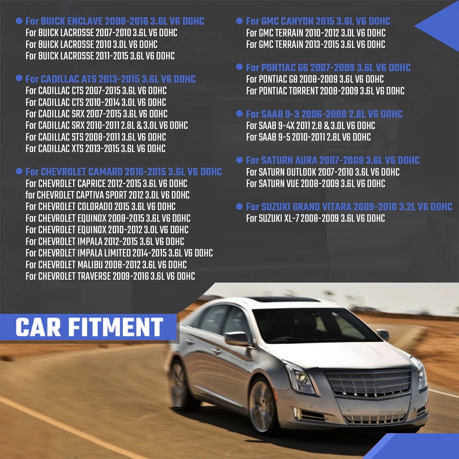 For EQUINOX CTS SRX 3.0 3.6L TIMING CHAIN KIT & WATER OIL PUMP + 4VVT CAM PHASER