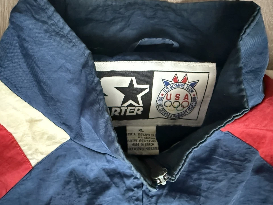 Chaqueta cortavientos 1996 Starter Atlanta Olympics Team USA Eagle cremallera completa XL DE COLECCIÓN Foto 3 de 4