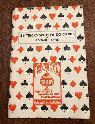 36 Tricks with Fa-Ko Cards by Ronald Haines, PB Vintage Magic Book