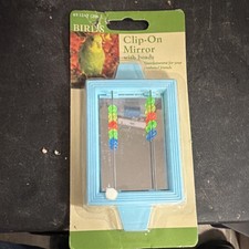 Miroir à Clip avec Perles BT-12AT Cage à Oiseaux Accessoire Coloré Petit Animal Jouet