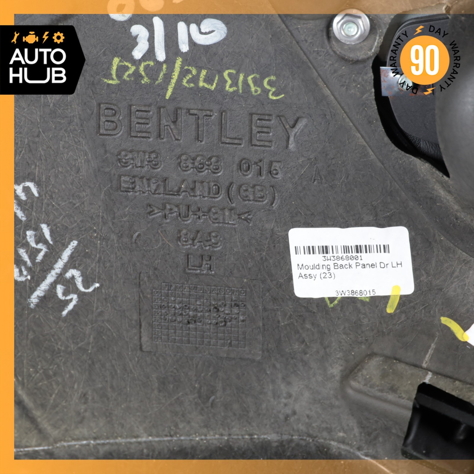 12-15 Bentley Continental GTC Convertible Left Side Interior Door Panel OEM 32k