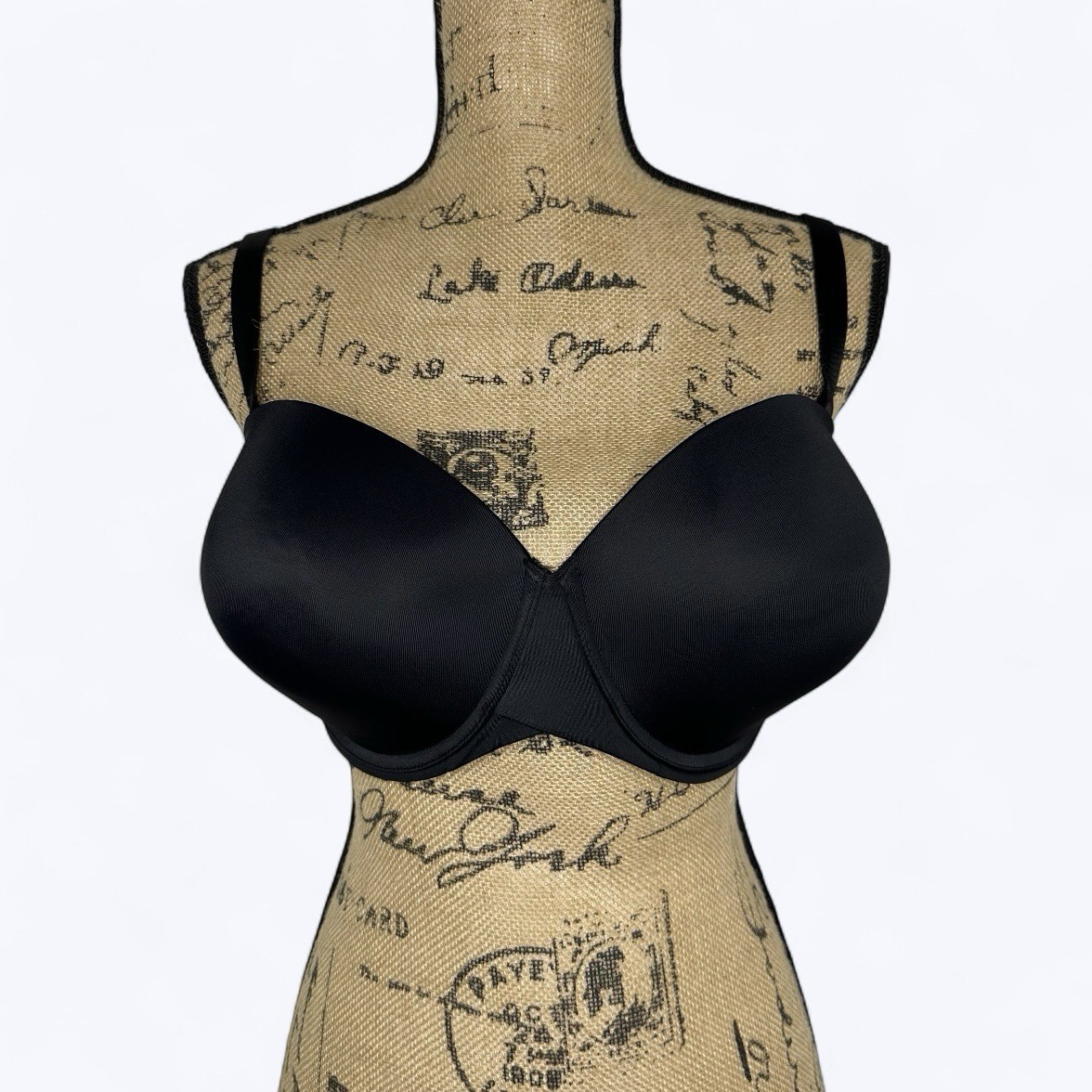 Maidenform Basic Black Bra Sz 40DD Underwire Adju… - image 1