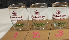 Anheuser-Busch logo Budweiser vintage flight/tasting barrel glass