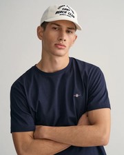 Image of Gant Mens Regular Fit Short Sleeve Shield Logo T-Shirt NOS - 433 Evening Blue
