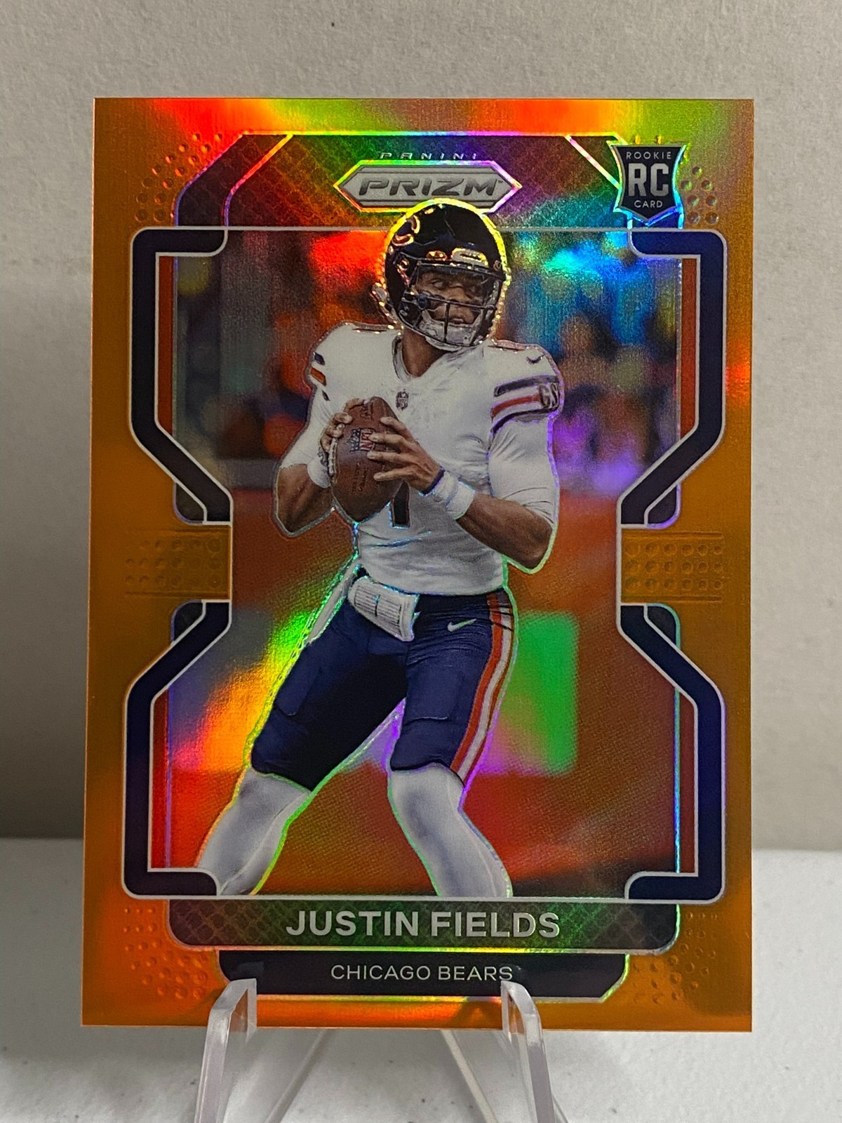 2021 Panini Prizm Football Orange Prizm /249 Justin Fields RC #334