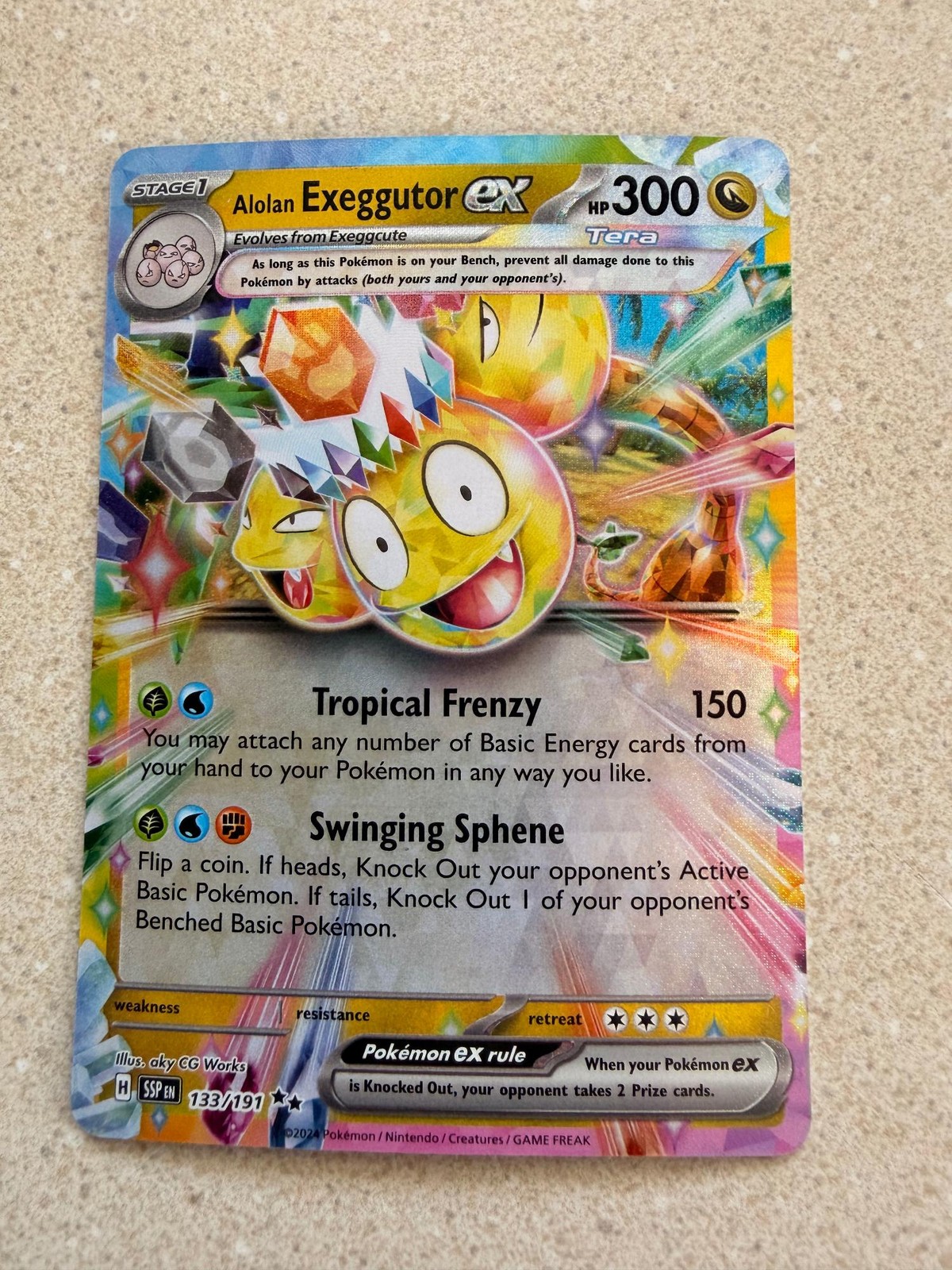Alolan Exeggutor ex 133/191 Double Rare Surging Sparks Pokemon Near Mint