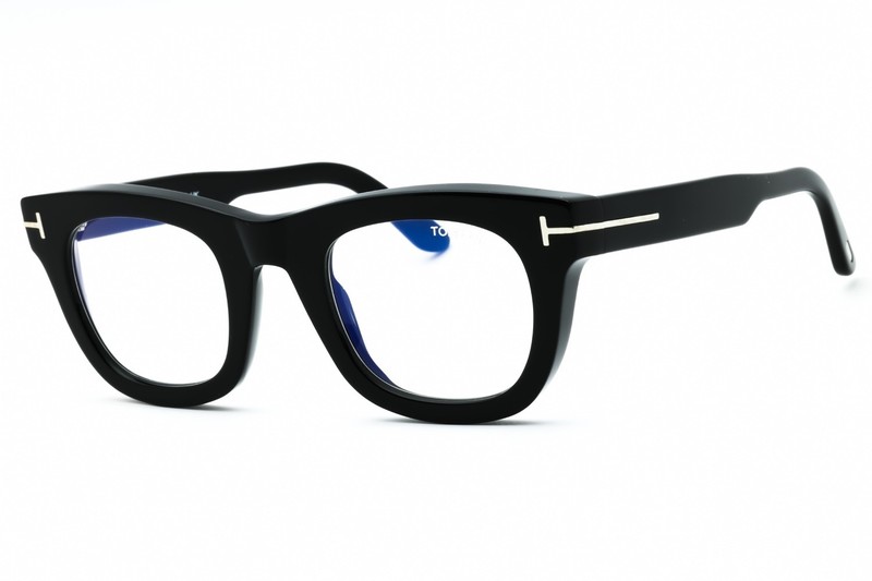 Tom Ford FT5872-B 001 Black  / Blue Block  48mm Eyeglasses TF5872