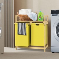 WäSchekorb Bambus WäSchesammler WäSchetruhe Korb 2 WäSchesäCke WäSchesortierer