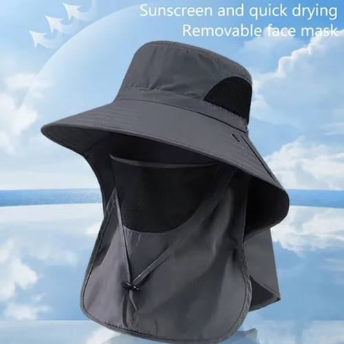 Wide Brim Sun Hat UV Protection Bucket Cap For Hiking Camping Fishing Safari Men - Picture 3 of 19