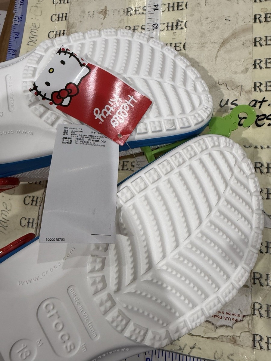 New NWT Unisex Clogs Crocs 209438-100 Hello Kitty I Am Classic