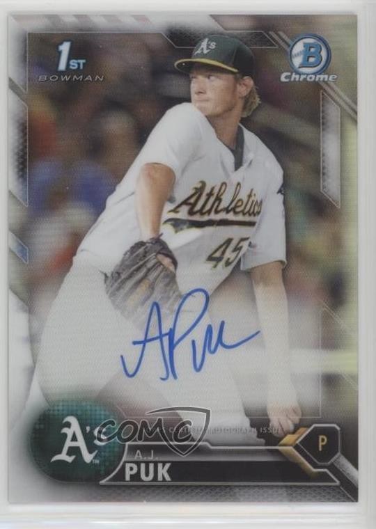 2016 Bowman Draft Chrome Pick Refractor 403/499 AJ Puk #CDA-AP Auto 2x4