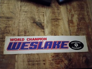 Vintage WESLAKE WORLD CHAMPION TRACKSTAR Original Speedway Sticker Old Stock