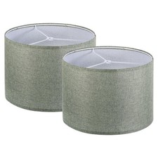 Drum Lamp Shades Set of 2, 13"x13"x9" Linen Round Lamp Shade for Table Lamps ...