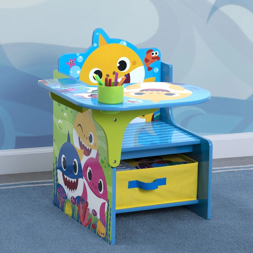 Baby Shark Chair Desk With Storage Bin For Kids Durable Low Height Design - Image 2 of 4