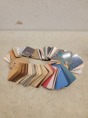 Pionite Sample Display Wooden Cards Plastic Laminate Lot Of 100+ on Chain