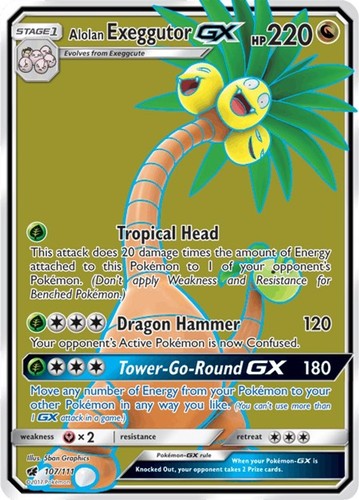 Alolan Exeggutor GX (Full Art) SM - Crimson Invasion LP 107/111 Holofoil
