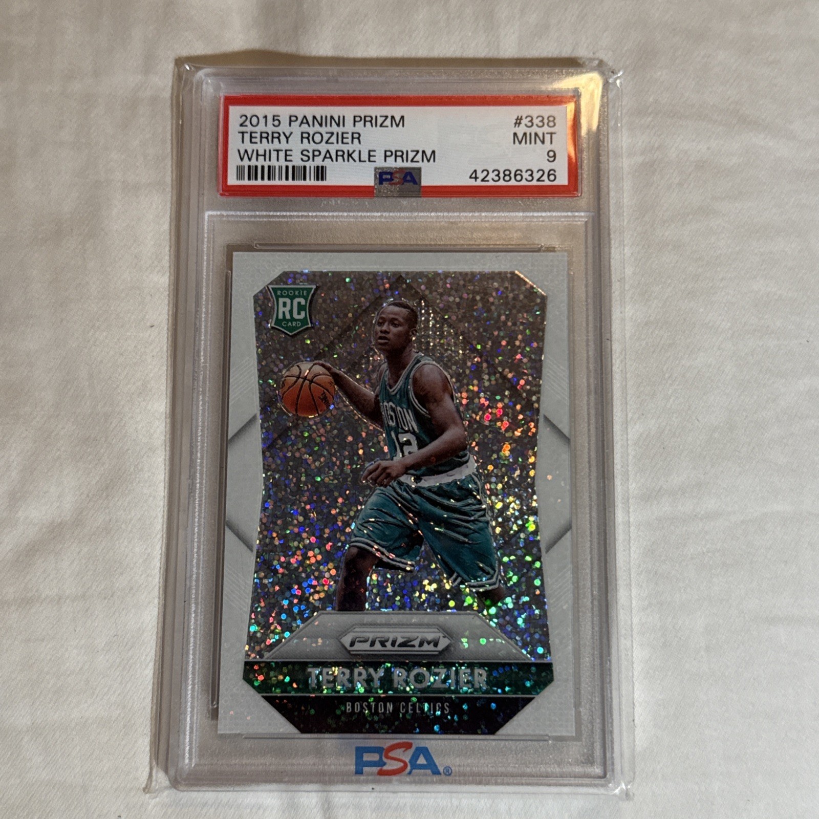 2015 Prizm Terry Rozier RC White Sparkle PSA 9