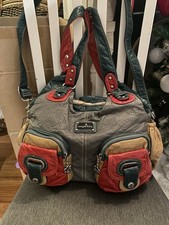 Angel Kiss Handbag Shoulder Bag Purse Faux Leather in Multicolor Rare Design