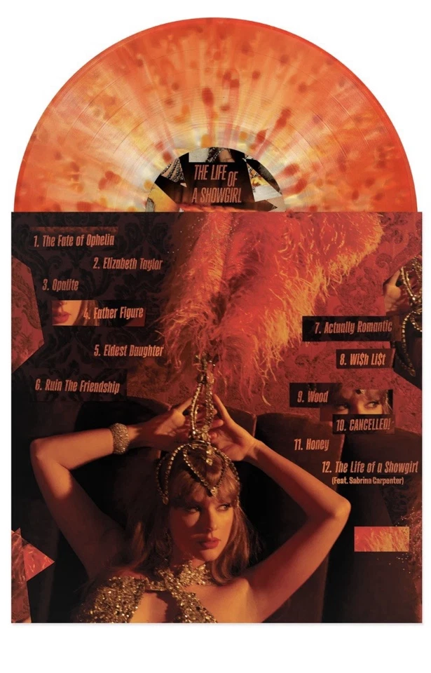 Taylor Swift Life Of A Showgirl - Lit My Sky Up Orange Metallic Vinyl PRESALE - Image 3 of 3