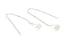 Sterling Silver Threader Earrings White Freshwater Pearls Anti Tarnish Treatment — photo 2