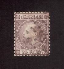 PAYS-BAS n° 11 OBL SANS AMINCI 25 Cent VIOLET Cote = 130 € SUP