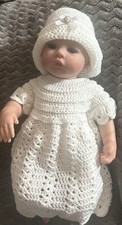 White Christening Dress And Hat