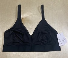 Auden Women's Size Medium So Soft Mesh Unlined Triangle Bralette in Black