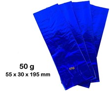 25 Teetüten Bodenbeutel blau für 50g Gewür...