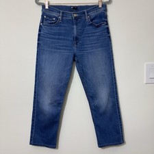 Mother Women's Mid Rise Rider Ankle Jeans Size 31 Lhasa Love Straight Leg