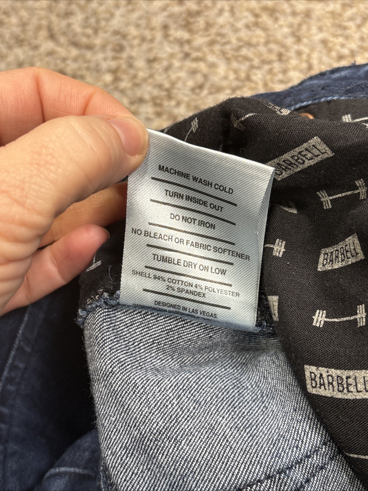 BARBELL Apparel Men's 36 X 32.5 Stretch Denim Jeans Boot Cut Athletic Fit - View 6