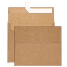 A2 Brown Kraft Envelopes 100 Pack, Goefun 4.375 x 5.75 Printable Greeting Car...
