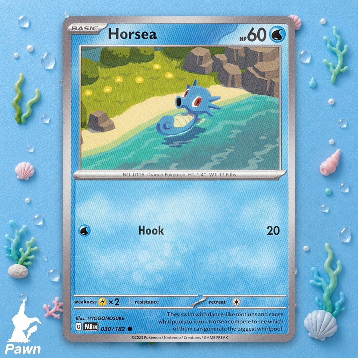 Horsea 30/182 Paradox Rift Pokemon TCG Card Water Single Trading Card