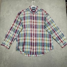 Vintage Tommy Hilfiger XL Multicolor Plaid Button Down Long Sleeve Shirt Mens