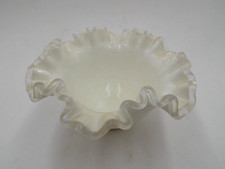 Vintage Fenton Ruffled Edged Scalloped Silvercrest Bowl