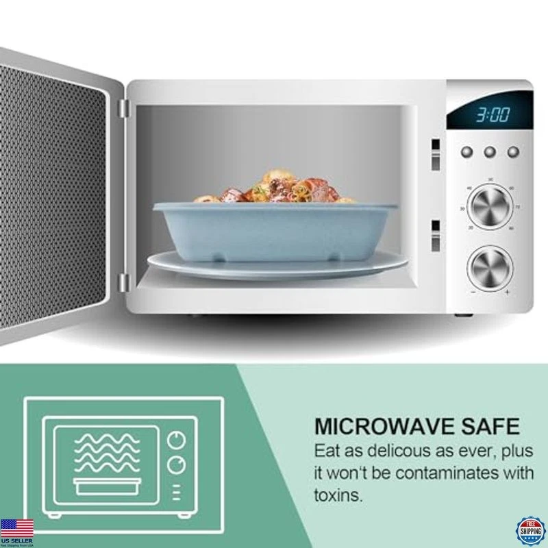 shopwithgreen Meal Prep Containers 1-Compartment, 10PCS Wheat Straw Microwave - Image 4 of 4