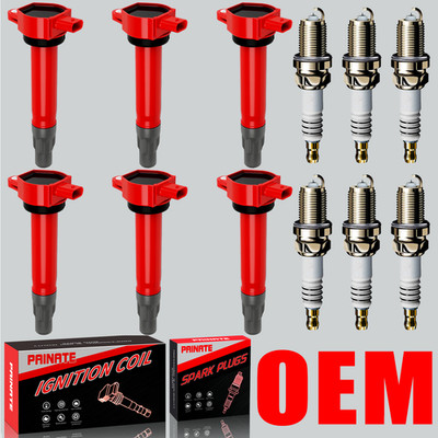 6X OEM High Performance Ignition Coil & 6 Spark Plug For Dodge Chrysler V6 UF502