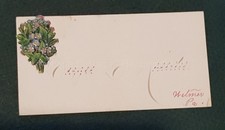 1880 antique Victorian Calling Card lancaster pa KREIDER penmanship orig ink pen