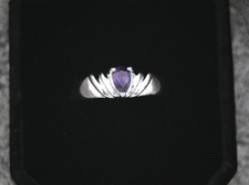 Sterling Silver 925 Purple Stone Ring Size 9 Prong Set China