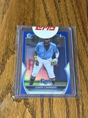 1st Bowman Chrome Junior Caminero Blue /150 Sealed From Topps
