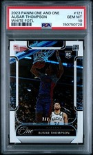 2023 Panini One & One White Fotl #121 Ausar Thompson 2/7 Psa 10