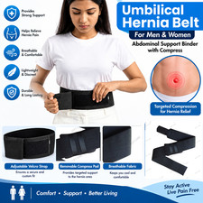 Umbilical Hernia Belt for Men and Women Abdominal Support Binder with Compress